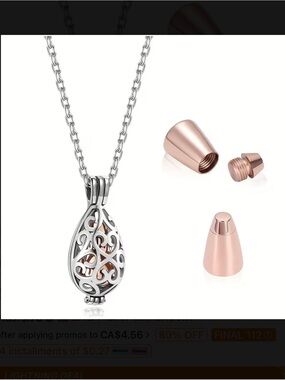 ⭐️ Memorial Keepsake Necklace in Rose Gold Tone
